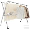 imageSONGMICS Clothes Drying Rack HeavyDuty Laundry Drying Rack 563937 Inches Extendable Foldable Freestanding Airer Stainless Steel for Indoor Outdoor Use Dove Gray ULLR903E01524787W