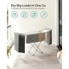 imageSONGMICS Clothes Drying Rack Metal Laundry Drying Rack Foldable SpaceSaving FreeStanding Airer with 2 Gullwings Indoor Outdoor Use Bed Linen Clothing White ULLR540W01Gray
