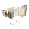 imageSONGMICS Clothes Drying Rack Metal Laundry Drying Rack Foldable SpaceSaving FreeStanding Airer with 2 Gullwings Indoor Outdoor Use Bed Linen Clothing White ULLR540W01White