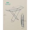 imageSONGMICS Clothes Drying Rack Metal Laundry Drying Rack Foldable SpaceSaving FreeStanding Airer with 2 Gullwings Indoor Outdoor Use Bed Linen Clothing White ULLR540W01Gray