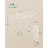 imageSONGMICS Clothes Drying Rack Metal Laundry Drying Rack Foldable SpaceSaving FreeStanding Airer with 2 Gullwings Indoor Outdoor Use Bed Linen Clothing White ULLR540W01White