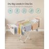 imageSONGMICS Clothes Drying Rack Metal Laundry Drying Rack Foldable SpaceSaving FreeStanding Airer with 2 Gullwings Indoor Outdoor Use Bed Linen Clothing White ULLR540W01White