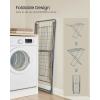 imageSONGMICS Clothes Drying Rack Metal Laundry Drying Rack Foldable SpaceSaving FreeStanding Airer with 2 Gullwings Indoor Outdoor Use Bed Linen Clothing White ULLR540W01Gray