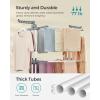 imageSONGMICS Clothes Drying Rack Stand 4Tier Foldable Laundry Drying Rack 681Inch Tall Steel Rolling Clothes Horses Dryer Rack Easy to Assemble Indoor Outdoor Use Dove Gray ULLR701G01White  Gray