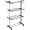 imageSONGMICS Clothes Drying Rack Stand 4Tier Foldable Laundry Drying Rack 681Inch Tall Steel Rolling Clothes Horses Dryer Rack Easy to Assemble Indoor Outdoor Use Dove Gray ULLR701G01Dove Gray