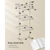imageSONGMICS Clothes Drying Rack Stand 4Tier Foldable Laundry Drying Rack 681Inch Tall Steel Rolling Clothes Horses Dryer Rack Easy to Assemble Indoor Outdoor Use Dove Gray ULLR701G01White  Gray