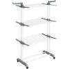imageSONGMICS Clothes Drying Rack Stand 4Tier Foldable Laundry Drying Rack 681Inch Tall Steel Rolling Clothes Horses Dryer Rack Easy to Assemble Indoor Outdoor Use Dove Gray ULLR701G01White  Gray