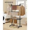 imageSONGMICS Clothes Drying Rack Stand 4Tier Foldable Laundry Drying Rack 681Inch Tall Steel Rolling Clothes Horses Dryer Rack Easy to Assemble Indoor Outdoor Use Dove Gray ULLR701G01Black