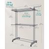 imageSONGMICS Clothes Drying Rack Stand 4Tier Foldable Laundry Drying Rack 681Inch Tall Steel Rolling Clothes Horses Dryer Rack Easy to Assemble Indoor Outdoor Use Dove Gray ULLR701G01Dove Gray