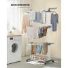 imageSONGMICS Clothes Drying Rack Stand 4Tier Foldable Laundry Drying Rack 681Inch Tall Steel Rolling Clothes Horses Dryer Rack Easy to Assemble Indoor Outdoor Use Dove Gray ULLR701G01White  Gray