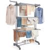 imageSONGMICS Clothes Drying Rack Stand 4Tier Foldable Laundry Drying Rack 681Inch Tall Steel Rolling Clothes Horses Dryer Rack Easy to Assemble Indoor Outdoor Use Dove Gray ULLR701G01Dove Gray