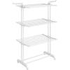 imageSONGMICS Clothes Drying Rack Stand 4Tier Foldable Laundry Drying Rack 681Inch Tall Steel Rolling Clothes Horses Dryer Rack Easy to Assemble Indoor Outdoor Use Dove Gray ULLR701G01White  White