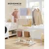 imageSONGMICS Clothes Drying Rack Stand 4Tier Foldable Laundry Drying Rack 681Inch Tall Steel Rolling Clothes Horses Dryer Rack Easy to Assemble Indoor Outdoor Use Dove Gray ULLR701G01White  White