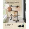 imageSONGMICS Clothes Drying Rack Stand 4Tier Foldable Laundry Drying Rack 681Inch Tall Steel Rolling Clothes Horses Dryer Rack Easy to Assemble Indoor Outdoor Use Dove Gray ULLR701G01Black