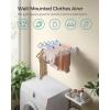 imageSONGMICS Clothes Drying Rack WallMounted Drying Rack Clothing Small Accordion Laundry Rack 9 Staggered Hanging Rods Expandable and Retractable Cloud White ULLR802W01Cloud White