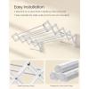 imageSONGMICS Clothes Drying Rack WallMounted Drying Rack Clothing Small Accordion Laundry Rack 9 Staggered Hanging Rods Expandable and Retractable Cloud White ULLR802W01Cloud White