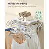 imageSONGMICS Clothes Drying Rack WallMounted Drying Rack Clothing Small Accordion Laundry Rack 9 Staggered Hanging Rods Expandable and Retractable Cloud White ULLR802W01Cloud White