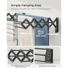 imageSONGMICS Clothes Drying Rack WallMounted Drying Rack Clothing Small Accordion Laundry Rack 9 Staggered Hanging Rods Expandable and Retractable Cloud White ULLR802W01Ink Black