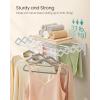 imageSONGMICS Clothes Drying Rack WallMounted Drying Rack Clothing Small Accordion Laundry Rack 9 Staggered Hanging Rods Expandable and Retractable Cloud White ULLR802W01Cloud White