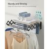 imageSONGMICS Clothes Drying Rack WallMounted Drying Rack Clothing Small Accordion Laundry Rack 9 Staggered Hanging Rods Expandable and Retractable Cloud White ULLR802W01Ink Black