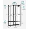 imageSONGMICS Clothes Rack Iron and Wood Wardrobe Closet Organizer Heavy Duty Garment Rack with Hanging Rods Closet Shelves Removable Hooks 157 x 372 x 709 Inches Rustic Brown URGR004B01Black