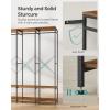 imageSONGMICS Clothes Rack Iron and Wood Wardrobe Closet Organizer Heavy Duty Garment Rack with Hanging Rods Closet Shelves Removable Hooks 157 x 372 x 709 Inches Rustic Brown URGR004B01Rustic Brown
