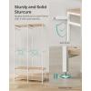 imageSONGMICS Clothes Rack Iron and Wood Wardrobe Closet Organizer Heavy Duty Garment Rack with Hanging Rods Closet Shelves Removable Hooks 157 x 372 x 709 Inches Rustic Brown URGR004B01Natural Beige