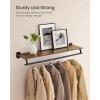 imageSONGMICS Clothes Rack with Top Shelf Wall Mounted Clothing Rack with Hanging Rod Loads up to 77 lb 11 x 429 x 52 Inches Entryway Bedroom Closet Rustic Brown and Ink Black UHSR135B01Rustic Brown  Ink Black