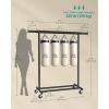 imageSONGMICS Clothes Rack with Wheels HeavyDuty Clothing Rack for Hanging Clothes Portable 177 x 36252 x 636 Inches with Extendable Rail 220 lb Load Capacity Black UHSR13BKV1Black