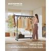 imageSONGMICS Clothes Rack with Wheels HeavyDuty Clothing Rack for Hanging Clothes Portable 177 x 36252 x 636 Inches with Extendable Rail 220 lb Load Capacity Black UHSR13BKV1Black