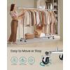 imageSONGMICS Clothes Rack with Wheels HeavyDuty Clothing Rack for Hanging Clothes Portable 177 x 36252 x 636 Inches with Extendable Rail 220 lb Load Capacity Black UHSR13BKV1Silver
