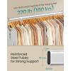 imageSONGMICS Clothes Rack with Wheels HeavyDuty Clothing Rack for Hanging Clothes Portable 177 x 36252 x 636 Inches with Extendable Rail 220 lb Load Capacity Black UHSR13BKV1Silver