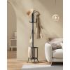imageSONGMICS Coat Rack Freestanding Coat Rack with Umbrella Holder with 12 Hooks for Entryway Hallway Living Room Bedroom Ink Black URCR011B01Ink Black