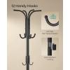 imageSONGMICS Coat Rack Freestanding Coat Rack with Umbrella Holder with 12 Hooks for Entryway Hallway Living Room Bedroom Ink Black URCR011B01Ink Black