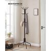 imageSONGMICS Coat Rack Freestanding Metal Coat Rack Stand with 12 Hooks and 4 Legs Holds Clothes Hats and Bags for Entryway Living Room Bedroom Brown URCR031Z01Brown