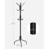 imageSONGMICS Coat Rack Freestanding Metal Coat Rack Stand with 12 Hooks and 4 Legs Holds Clothes Hats and Bags for Entryway Living Room Bedroom Brown URCR031Z01Black