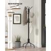 imageSONGMICS Coat Rack Freestanding Metal Coat Rack Stand with 12 Hooks and 4 Legs Holds Clothes Hats and Bags for Entryway Living Room Bedroom Brown URCR031Z01Black