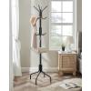 imageSONGMICS Coat Rack Freestanding Metal Coat Rack Stand with 12 Hooks and 4 Legs Holds Clothes Hats and Bags for Entryway Living Room Bedroom Brown URCR031Z01Black