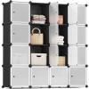 imageSONGMICS Cube Storage Organizer 12Cube Closet Storage Shelves Modular Bookcase Black ULPC34HV1Black  White