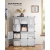 imageSONGMICS Cube Storage Organizer 12Cube Closet Storage Shelves Modular Bookcase Black ULPC34HV1Black  White