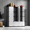 imageSONGMICS Cube Storage Organizer 12Cube Closet Storage Shelves Modular Bookcase Black ULPC34HV1Black  White