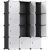 imageSONGMICS Cube Storage Organizer 12Cube Closet Storage Shelves Modular Bookcase Black ULPC34HV1Black  White