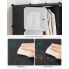 imageSONGMICS Cube Storage Organzier Portable Wardrobe Closet 12 Cubes DIY Plastic Armoire Cabinet Modular Shelves Unit with Doors and Hanging Rods for Bedroom Black ULPC301B01