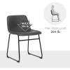 imageSONGMICS Dining Chairs Set of 2 MidCentury Modern Kitchen Chairs with Backrest Metal Legs Comfortable Wide Seat Synthetic Leather Cover Load Capacity 264 lb Retro Black and Black ULDC091B01