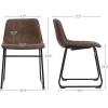 imageSONGMICS Dining Chairs Set of 2 MidCentury Modern Kitchen Chairs with Backrest Metal Legs Comfortable Wide Seat Synthetic Leather Cover Load Capacity 264 lb Retro Brown and Black ULDC091K01