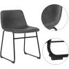 imageSONGMICS Dining Chairs Set of 2 MidCentury Modern Kitchen Chairs with Backrest Metal Legs Comfortable Wide Seat Synthetic Leather Cover Load Capacity 264 lb Retro Black and Black ULDC091B01