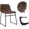 imageSONGMICS Dining Chairs Set of 2 MidCentury Modern Kitchen Chairs with Backrest Metal Legs Comfortable Wide Seat Synthetic Leather Cover Load Capacity 264 lb Retro Brown and Black ULDC091K01