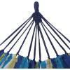 imageSONGMICS Double Hammock 984 x 591 Inches 660 lb Load Capacity with Compression Bag Mounting Straps Carabiners for Terrace Balcony Garden Outdoor Camping Gray UGDC15GYBlue  Yellow Stripes
