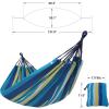 imageSONGMICS Double Hammock 984 x 591 Inches 660 lb Load Capacity with Compression Bag Mounting Straps Carabiners for Terrace Balcony Garden Outdoor Camping Gray UGDC15GYBlue  Yellow Stripes