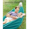 imageSONGMICS Double Hammock 984 x 591 Inches 660 lb Load Capacity with Compression Bag Mounting Straps Carabiners for Terrace Balcony Garden Outdoor Camping Gray UGDC15GYTurquoise